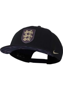 Nike England National Team Black Crest Pro Flat Bill Mens Snapback Hat