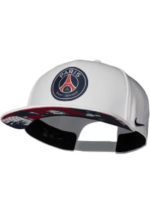 Nike Paris Saint-Germain FC White Crest Pro Flat Bill Mens Snapback Hat