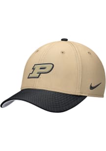 Nike Purdue Boilermakers Mens Gold DRI-FIT Rise Colorblock Structured Stretch Flex Hat