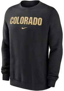 Nike Colorado Buffaloes Mens Black Wordmark Long Sleeve Crew Sweatshirt