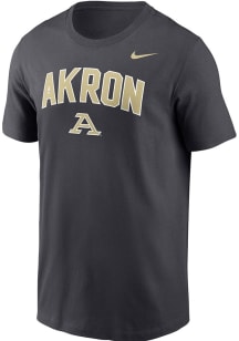 Nike Akron Zips Charcoal Core Arch Mascot Short Sleeve T Shirt