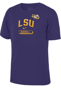 Nike LSU Tigers Youth Purple Baseball Sport Drop Short Sleeve T-Shirt