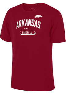 Nike Arkansas Razorbacks Youth Cardinal Baseball Sport Drop Short Sleeve T-Shirt