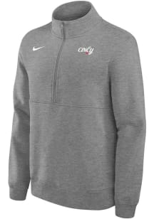 Mens Cincinnati Bearcats Grey Nike Club Fleece Primary Logo Design Qtr Zip Pullover