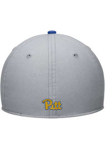 Nike Pitt Panthers Mens Grey DRI-FIT Rise Structured Stretch Flex Hat