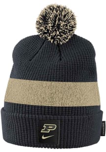 Nike Purdue Boilermakers Black Youth Sideline Pom Youth Knit Hat