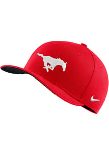 Nike SMU Mustangs Mens Red Swoosh Flex Flex Hat