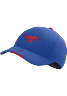 Nike SMU Mustangs Mens Blue Sideline Swoosh Flex C99 Flex Hat