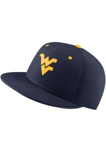 Nike West Virginia Mountaineers Mens Navy Blue Aero True Baseball Cap Fitted Hat