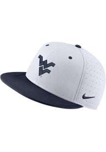 Nike West Virginia Mountaineers Mens White Aero True Baseball Cap Fitted Hat