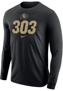 Nike Colorado Buffaloes Black Core Cotton Long Sleeve T Shirt