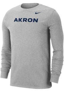 Nike Akron Zips Grey Block Front Long Sleeve T Shirt