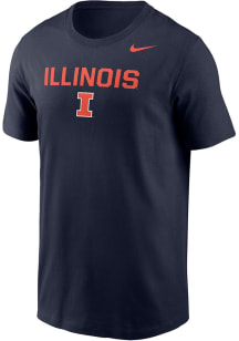 Illinois Fighting Illini Navy Blue Nike Legend Team Name Drop Short Sleeve T Shirt