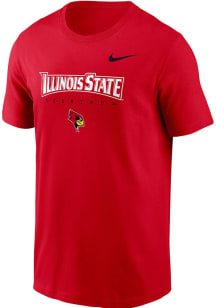 Nike Illinois State Redbirds Red Arch Name Mascot Mascot Short Sleeve T Shirt