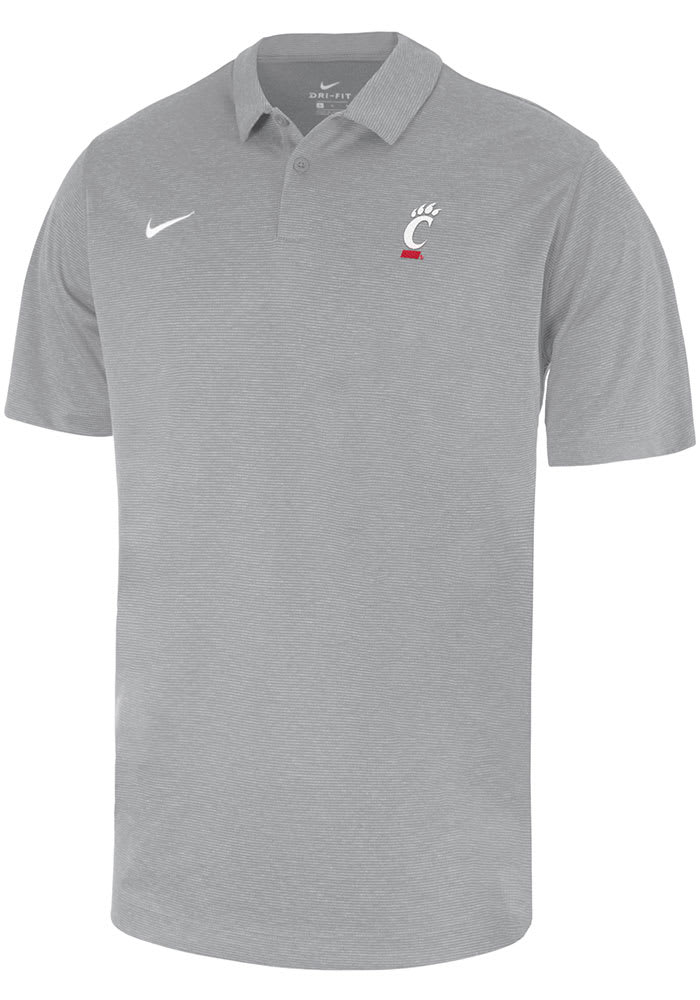 Nike Cincinnati Bearcats Mens Grey Heathered Vault Logo Short Sleeve Polo