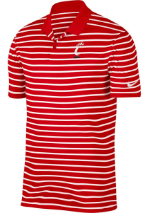 Nike Cincinnati Bearcats Mens Red Stadium Stripe Primary Logo Short Sleeve Polo