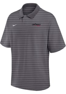 Mens Cincinnati Bearcats Charcoal Nike Stadium Stripe Wordmark Short Sleeve Polo Shirt