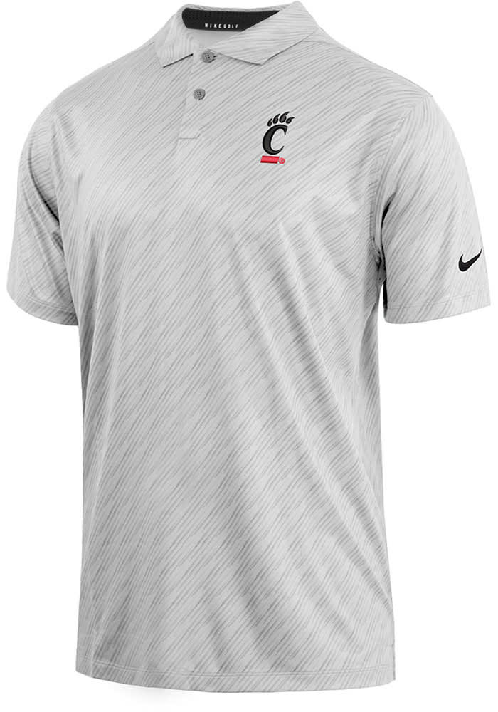 Nike Cincinnati Bearcats Mens White Golf Vapor Stripe Short Sleeve Polo