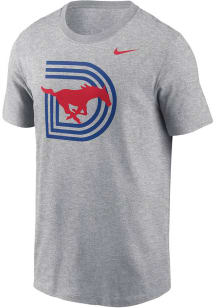 Nike SMU Mustangs Grey Triple D logo Short Sleeve T Shirt