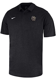 Nike Colorado Buffaloes Mens Black Heather Short Sleeve Polo