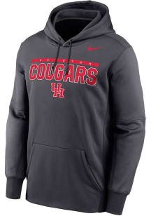 Nike Houston Cougars Mens Grey Flat Name Mascot Therma Fleece Hood