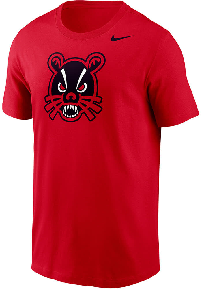 Nike Cincinnati Bearcats Red Baseball Mascot Primary Logo Short Sleeve T Shirt