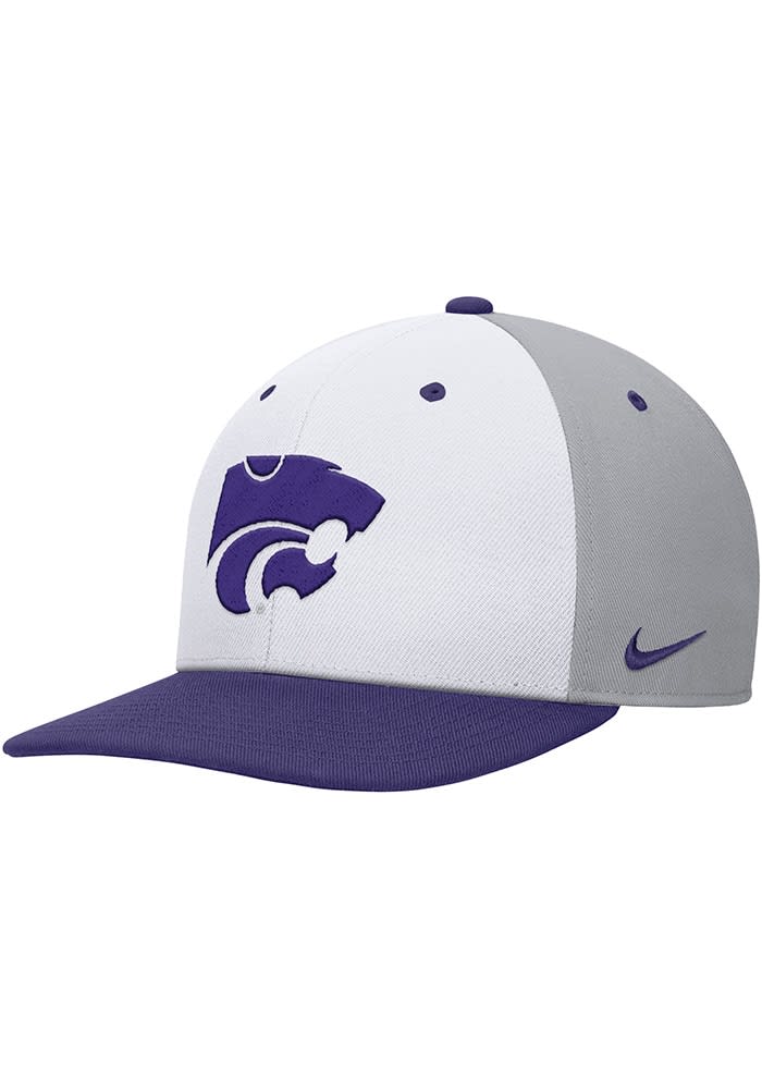 K-State Wildcats Nike White Pro Square Visor Flat Brim Mens