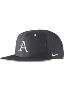 Nike Arkansas Razorbacks Mens Grey Pro Flat Brim Round Visor Aero Perf Fitted Hat