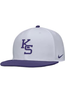 K-State Wildcats Nike Baseball Colorblock Flatbill Fitted Hat - White