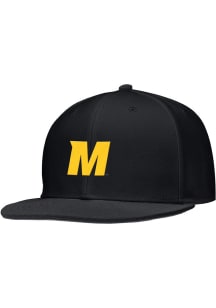 Nike Missouri Tigers Mens Black Baseball Colorblock Flatbill Fitted Hat