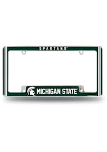 Michigan State Spartans Classic All Over Chrome License Plate Frame - White