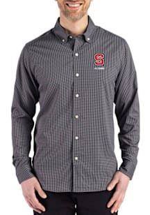 Cutter and Buck NC State Wolfpack Mens Black Alumni Skyline Long Sleeve Dress Shirt