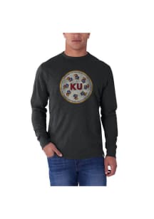 47 Kansas Jayhawks Charcoal Historical State Long Sleeve Fashion T Shirt