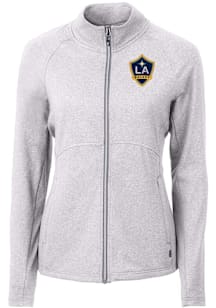 Cutter and Buck LA Galaxy Womens Grey Adapt Eco Knit Light Weight Jacket