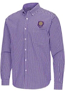Antigua Orlando City SC Mens Purple Ellis Long Sleeve Dress Shirt
