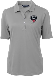 Cutter and Buck DC United Womens Grey Virtue Eco Pique Short Sleeve Polo Shirt