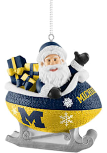 Michigan Wolverines Sleigh Ornament - Blue