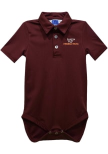Vive La Fete Virginia Tech Hokies Baby Maroon Team Short Sleeve One Piece Polo