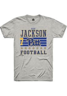Beau Jackson Rally Mens Ash Pitt Panthers NIL Striped Player T Shirt