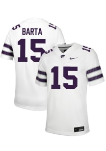 Callen Barta Nike Mens White K-State Wildcats NIL Game Football Jersey