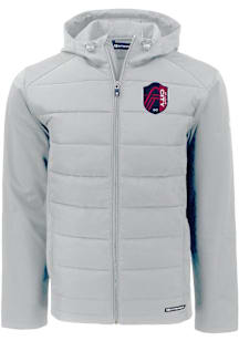 Mens St Louis City SC Cutter and Buck Mens Evoke Hood Heavyweight Jacket - Grey