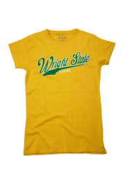 Wright State Raiders Womens Gold Large Logo Short Sleeve T-Shirt