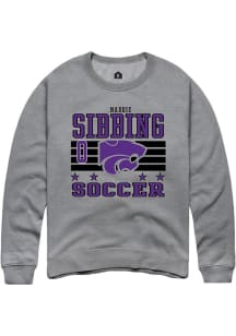 Maddie Sibbing Rally Mens Grey K-State Wildcats NIL Striped Player Crew