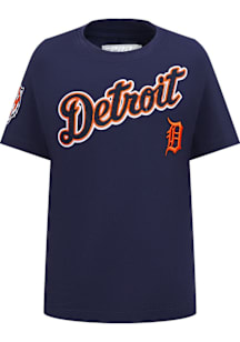 Pro Standard Detroit Tigers Youth Navy Blue Chenille Short Sleeve Fashion T-Shirt
