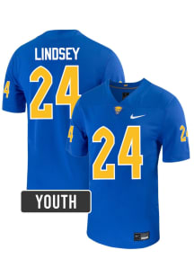 Cameron Lindsey Nike Youth Blue Pitt Panthers NIL Name And Number Football Jersey Jersey