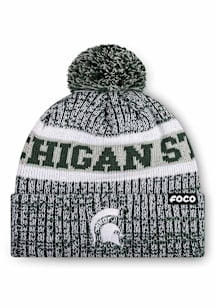 Forever Collectibles Michigan State Spartans Green Wordmark Heather Light Up Beanie Mens Knit Hat