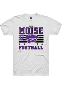 Adonis Moise Rally Mens White K-State Wildcats NIL Striped Player T Shirt