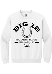 Summit Sportswear Big 12 Mens White 2026 Equestrian Championship Long Sleeve Crew Sweatshirt