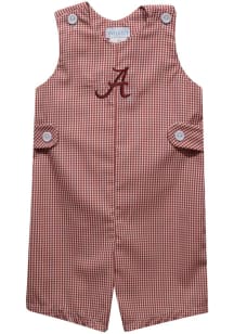 Vive La Fete Alabama Crimson Tide Baby Crimson Gingham Overalls