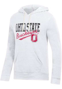 Mens Ohio State Buckeyes White Alternative Apparel Challenger Long Sleeve Fashion Hood